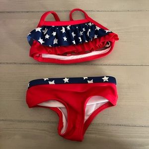 Patriotic baby girl swim suit 🇺🇸